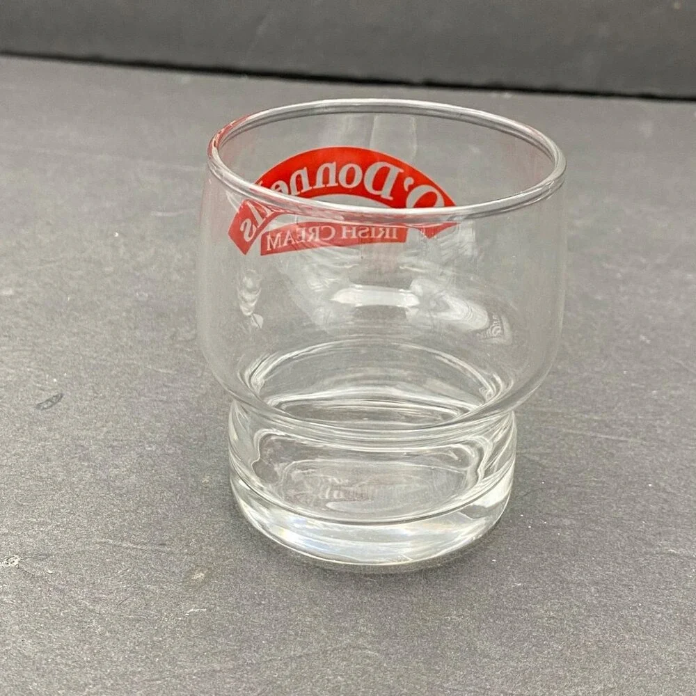 O'Donnells Irish Cream Logo Glasses Set of 2 Mixed Clear‎ Barware Pub Classic
